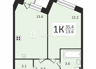 Продается 1-ком. квартира, 36 м2, посёлок Коммунарка, Бачуринская улица, 11Ак2