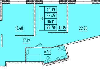 Продажа 3-комнатной квартиры, 83.45 м2, Санкт-Петербург, Образцовая улица, 6к1