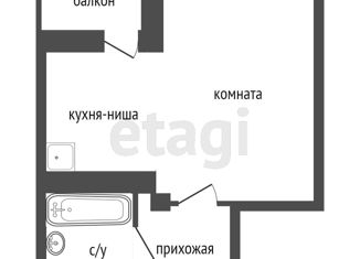 Квартира на продажу студия, 40.1 м2, Красноярский край, улица Шахтёров, 66