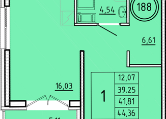 Продам 1-ком. квартиру, 39.25 м2, Санкт-Петербург, Образцовая улица, 6к2