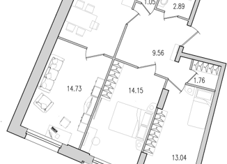 3-ком. квартира на продажу, 77.6 м2, Санкт-Петербург, улица Кустодиева, 5к1, улица Кустодиева