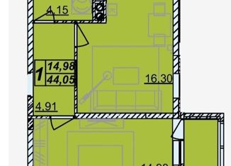 Продается однокомнатная квартира, 44 м2, Анапа, ЖК Южный - 2