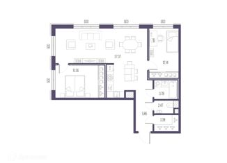 Продаю 2-ком. квартиру, 78.35 м2, Санкт-Петербург, Малоохтинский проспект, 68, Малоохтинский проспект