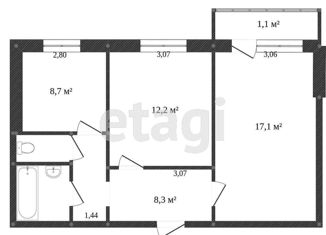 Продам 2-комнатную квартиру, 50 м2, Белгородская область, улица Есенина, 16