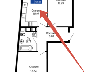 Продажа комнаты, 69.39 м2, поселок городского типа Заозерное, улица Аллея Дружбы