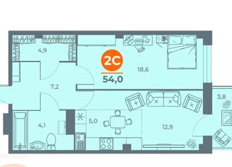 Продается 2-комнатная квартира, 54 м2, Ростов-на-Дону, проспект 40-летия Победы, 63/17с4, ЖК Сокол Град
