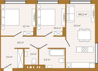 Продается квартира студия, 65.2 м2, Новосибирск, улица Чаплыгина, 54, улица Чаплыгина