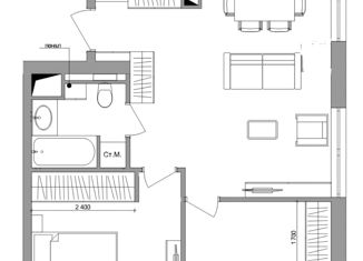 Продам 2-ком. квартиру, 56.9 м2, Москва, Амурская улица, 1Ак5, ВАО