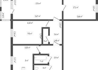 Продам 3-ком. квартиру, 69.8 м2, Благовещенск, улица Дьяченко, 6А