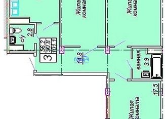 Продается 3-ком. квартира, 101.1 м2, Чебоксары, улица Сергия Радонежского, 11, ЖК Воскресенская Горка