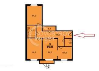 Продам 3-ком. квартиру, 98 м2, Красноярский край, улица Авиаторов, 43