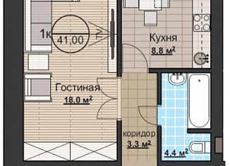 1-ком. квартира на продажу, 41 м2, Новосибирская область, Берёзовая улица, 24