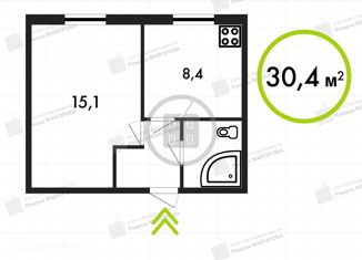 Продам 1-ком. квартиру, 30.4 м2, Калуга, улица Владимира Козлова, 2, ЖК Видный