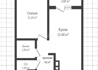 Продам однокомнатную квартиру, 35.8 м2, Краснодар, улица Героя Пешкова, 14к2
