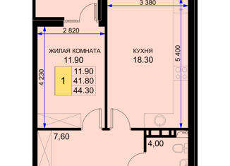 Продается 1-ком. квартира, 44.3 м2, Краснодар, Дозорная улица, 3