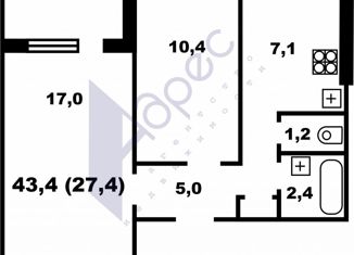 Продам 2-ком. квартиру, 43.4 м2, Нижний Новгород, Пятигорская улица, 16, Пятигорская улица
