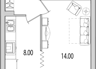 Продается 1-ком. квартира, 33.9 м2, Санкт-Петербург, ЖК Байрон, улица Кустодиева, 5к1