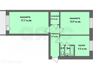 Продажа 2-комнатной квартиры, 50 м2, Пермь, улица Работницы, 3А, Мотовилихинский район