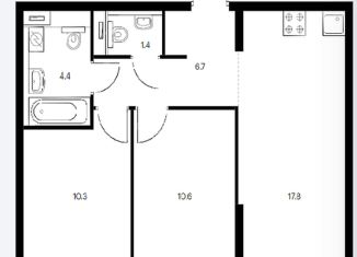 Продается трехкомнатная квартира, 51.2 м2, посёлок Коммунарка, жилой комплекс Бунинские Луга, 3.1/2, ЖК Бунинские Луга