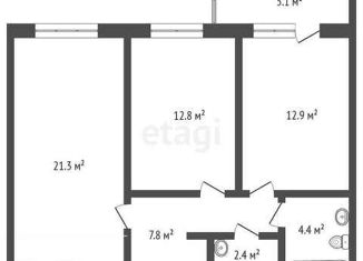 Продам трехкомнатную квартиру, 61.6 м2, Тюмень, ЖК Интеллект Квартал, улица Фармана Салманова, 16