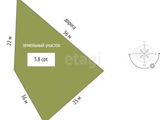 Продается участок, 5.8 сот., поселок Магистральный, Молодёжная улица