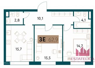 Продается 2-ком. квартира, 63 м2, Москва, Винницкая улица, 8к2, метро Раменки