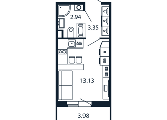 Квартира на продажу студия, 20.39 м2, Санкт-Петербург, Арцеуловская аллея, 9, метро Комендантский проспект