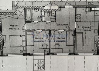 Продам трехкомнатную квартиру, 68 м2, Нижний Новгород, Новокузнечихинская улица, 6, метро Горьковская