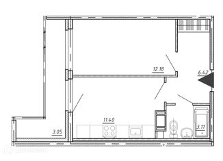 1-комнатная квартира на продажу, 36.16 м2, Кудрово, проспект Строителей, 16, ЖК Геометрия