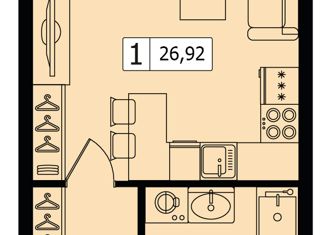 Продам однокомнатную квартиру, 26.92 м2, Москва, ЖК Зорге 9, улица Зорге, 9