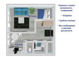 Продается 1-комнатная квартира, 35.4 м2, Иркутская область, бульвар Космонавтов, 3