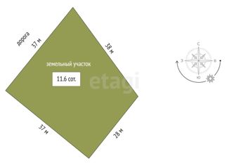 Продажа земельного участка, 11.6 сот., коттеджный посёлок Родник