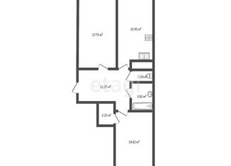 Продается двухкомнатная квартира, 71.67 м2, Краснодар, Уральская улица, 71, ЖК Галактика