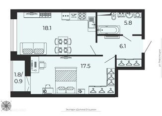 Продаю 2-комнатную квартиру, 48.3 м2, Пермь, улица Революции, 2А