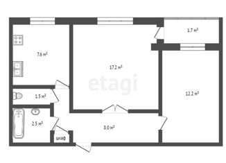 Продажа 2-ком. квартиры, 49 м2, Крым, улица имени Мате Залки, 7Ж