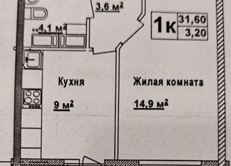 Продам 1-ком. квартиру, 32.5 м2, Нижний Новгород, метро Парк Культуры, Южный бульвар, 16