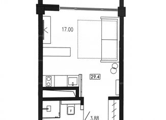 Продажа 1-комнатной квартиры, 29.4 м2, Сочи, ЖК Фазотрон