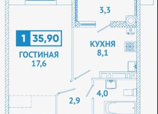 Продается 1-комнатная квартира, 35.9 м2, Ставрополь, улица Тухачевского, 30/11, микрорайон Перспективный