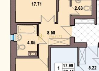 Продаю двухкомнатную квартиру, 61.9 м2, Пушкин, Анциферовская улица, 11к1