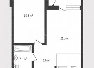 Продам 1-ком. квартиру, 48.8 м2, Тюменская область, Тюменская улица, 1