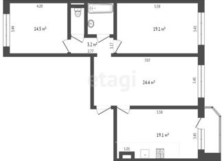 Трехкомнатная квартира на продажу, 85.1 м2, Тюменская область, улица Московский Тракт, 154к1