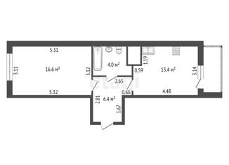 Продаю однокомнатную квартиру, 40.4 м2, Колпино, Загородная улица, 43к4