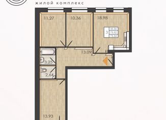 Продам 3-ком. квартиру, 73.5 м2, Пермь, улица Борцов Революции, 1Ак5, ЖК Экопарк Сосновый