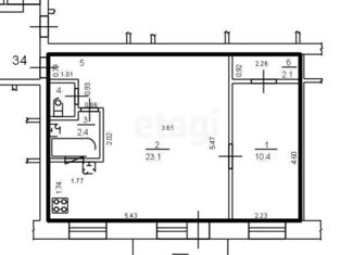 Продажа 2-комнатной квартиры, 42.7 м2, Санкт-Петербург, улица Беринга, 8, улица Беринга