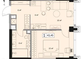 Продается 1-ком. квартира, 43.45 м2, Москва, 4-я улица Марьиной Рощи, 12к1, ЖК Мод