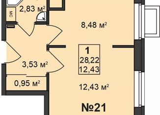 1-ком. квартира на продажу, 28.22 м2, Нижний Новгород, улица Гоголя, 14, улица Гоголя