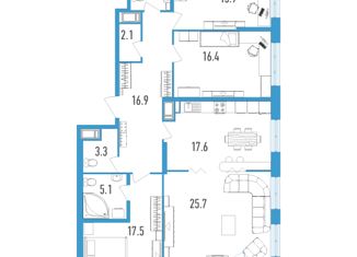 4-комнатная квартира на продажу, 128.3 м2, Санкт-Петербург, бульвар Головнина, 3к1, бульвар Головнина