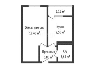 1-ком. квартира на продажу, 35.5 м2, Краснодар, Заполярная улица, 39к9