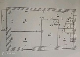 Продам 3-комнатную квартиру, 52 м2, Ульяновская область, Краснопролетарская улица, 3