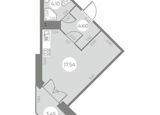 Продажа квартиры студии, 27.97 м2, Санкт-Петербург, ЖК Огни Залива, улица Маршала Захарова, 10